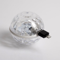 Световой прибор &laquo;Двойной диско-шар&raquo; 7 см, 4 коннектора, свечение RGB, 5 В