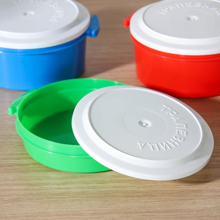 Набор пищевых контейнеров «Трапезница», 3 шт: 0,6 л,1 л, 1 л, цвет микс Набор пищевых контейнеров «Трапезница», 3 шт: 0,6 л,1 л, 1 л, цвет микс