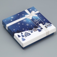 Коробка подарочная новогодняя складная &laquo;Зимний город&raquo;, 20 х 20 х 5 см, Новый год