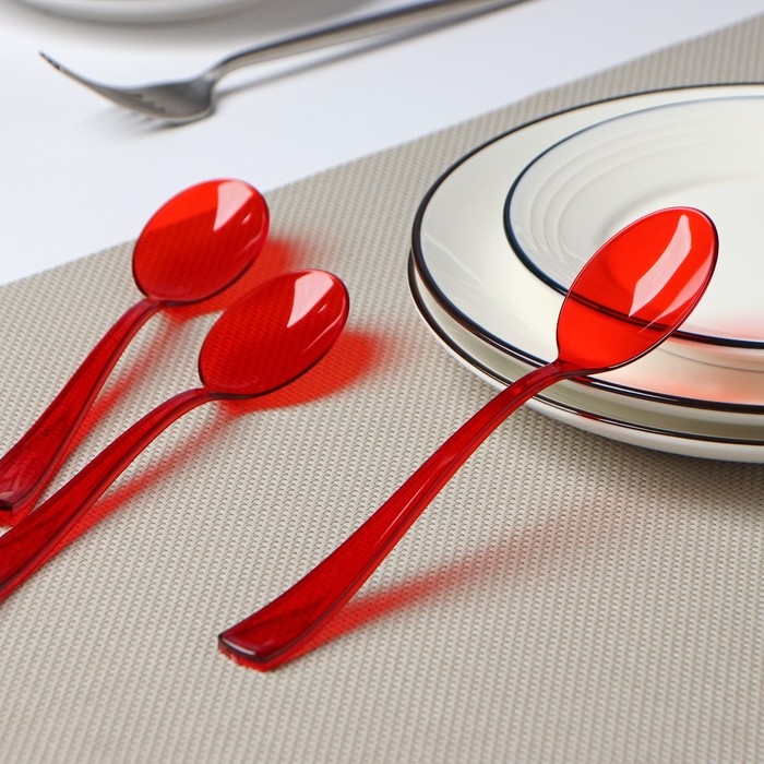 Набор пластиковых одноразовых ложек Мистерия, 18 см, цвет микс, 10 шт/уп Набор пластиковых одноразовых ложек Мистерия, 18 см, цвет микс, 10 шт/уп