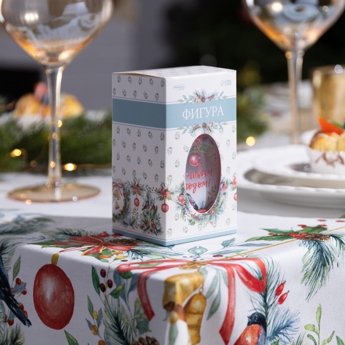 Светодиодная фигура &laquo;Красный фонарь со снегирями&raquo; 6.3 &times; 12 &times; 6.3 см, пластик, батарейки AG13х3 (в комплекте), свечение тёплое белое