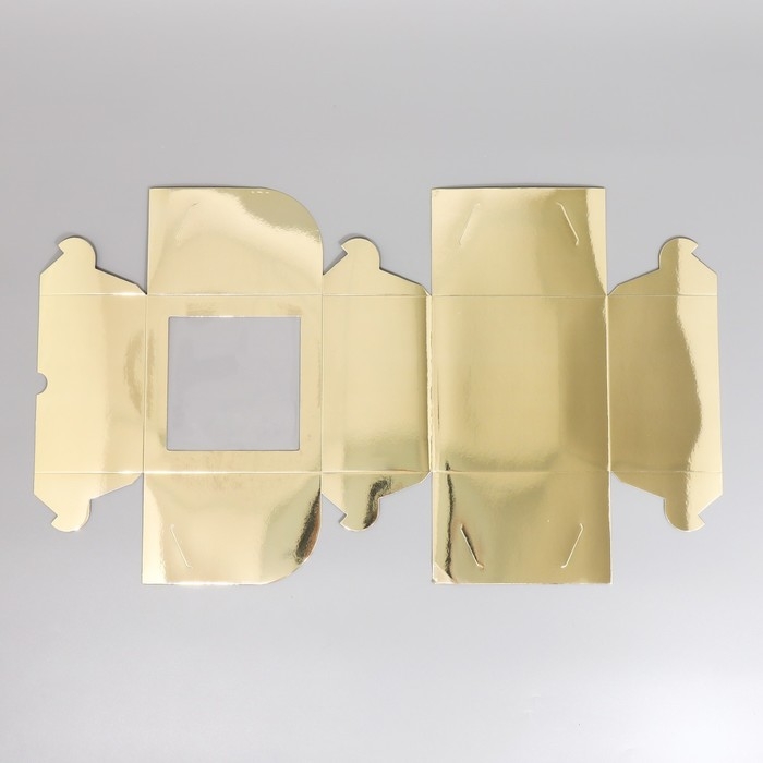 Коробка для капкейков, кондитерская упаковка с окном, 4 ячейки &laquo;Шампань&raquo;, 16 х 16 х 10 см