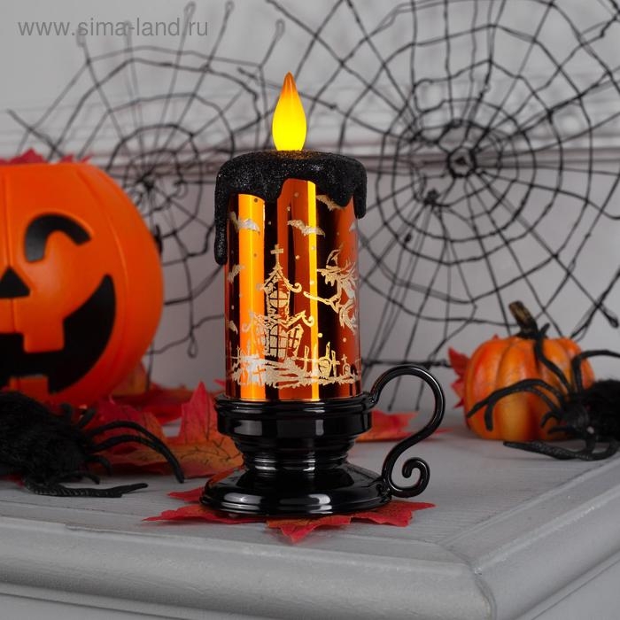 Светодиодная фигура &laquo;Свеча золотая&raquo; 6 &times; 15 &times; 6 см, пластик, батарейки AG13х3 (нет в комплекте), свечение тёплое белое