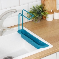 Держатель на раковину для кухонных мелочей Доляна, 36(49,5)&times;9&times;26 см, цвет МИКС