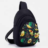 Сумка-рюкзак &laquo;Авокадо&raquo;, 15х10х26 см, отд на молнии, н/карман, регул ремень, чёрный
