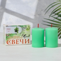 Набор свечей-столбиков 2 шт, 4х6 см, сандал Набор свечей-столбиков 2 шт, 4х6 см, сандал