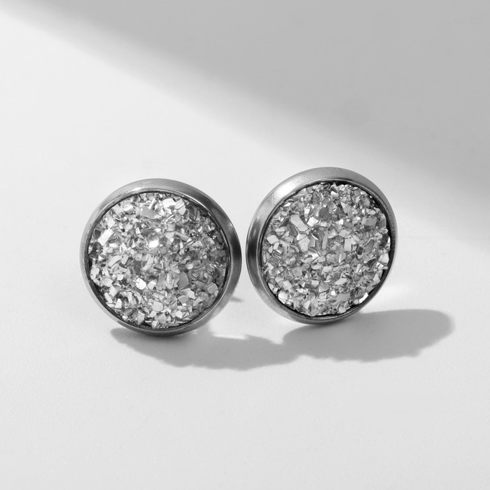 Пусеты &laquo;Акрил&raquo;, цвет серебристый