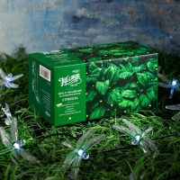 Гирлянда &laquo;Нить&raquo; 4.5 м с насадками &laquo;Стрекозы&raquo;, IP44, тёмная нить, 30 LED, свечение белое, 2 режима, солнечная батарея