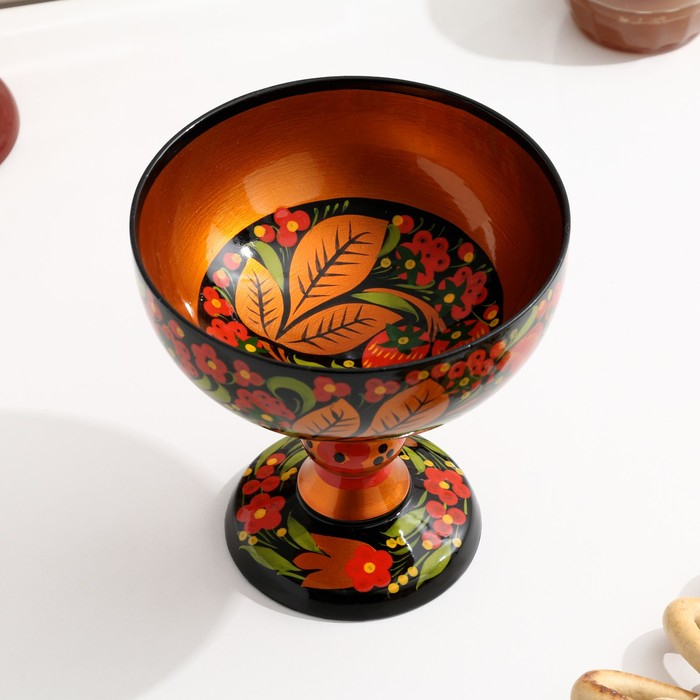 Конфетница,  14&times;14 см, хохлома