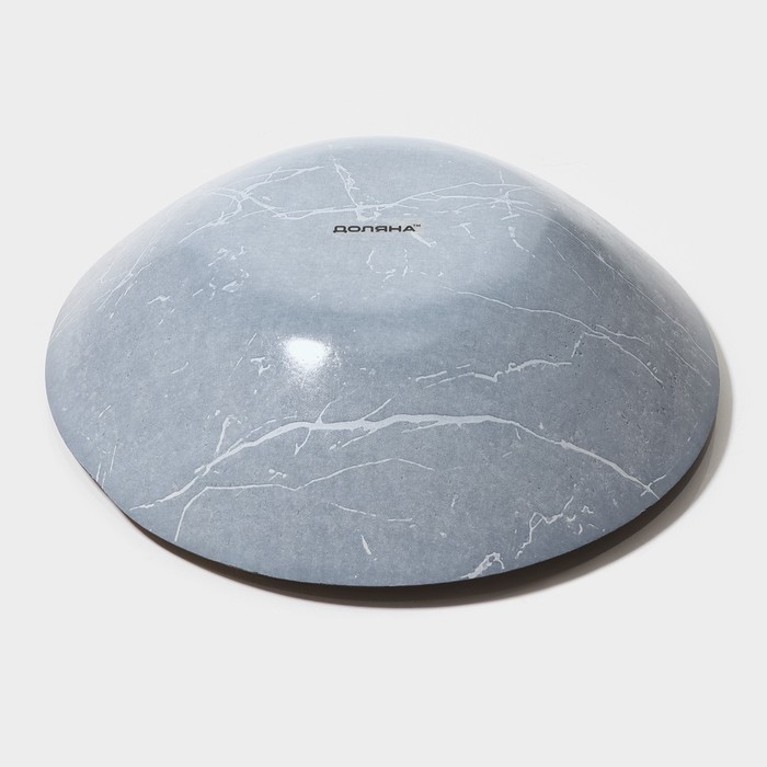 Салатник стеклянный Доляна &laquo;Марбл чёрный&raquo;, 740 мл, 18&times;4,5 см, цвет чёрный