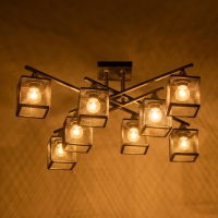 Люстра "Куб" 8х60Вт Е27 Чёрный 61,5х61,5,х27см Люстра "Куб" 8х60Вт Е27 Чёрный 61,5х61,5,х27см