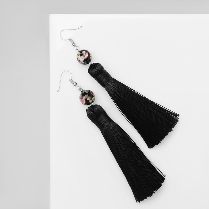 Серьги ассорти «Кисти» муранское стекло, цвет чёрный, L кисти 8,5 см Серьги ассорти «Кисти» муранское стекло, цвет чёрный, L кисти 8,5 см
