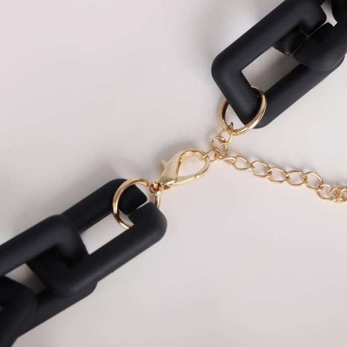 Колье &laquo;Цепь&raquo; прямые углы, цвет чёрный, 48см