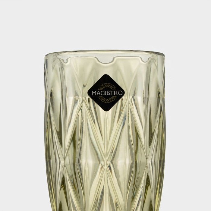Бокал из стекла для шампанского Magistro &laquo;Круиз&raquo;, 160 мл, 7&times;20 см, цвет зелёный
