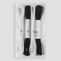 Резинка шляпная, 2 мм, 10 ± 0,5 м, 4 шт, цвет чёрный/белый Резинка шляпная, 2 мм, 10 ± 0,5 м, 4 шт, цвет чёрный/белый