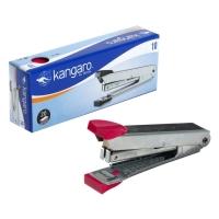 Степлер Kangaro №10, до 20 листов, металлический копус, встроенный антистеплер, 50 скоб, микс Степлер Kangaro №10, до 20 листов, металлический копус, встроенный антистеплер, 50 скоб, микс