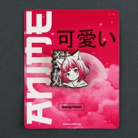 Значок деревянный «Девочка котик», аниме, 3,3 х 3,3 см Значок деревянный «Девочка котик», аниме, 3,3 х 3,3 см