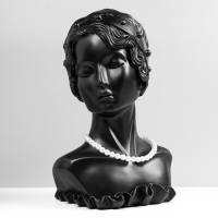Бюст для украшений &laquo;Девушка в цветах&raquo;, анфас, 17,5&times;13,5&times;29,5 см, цвет чёрный