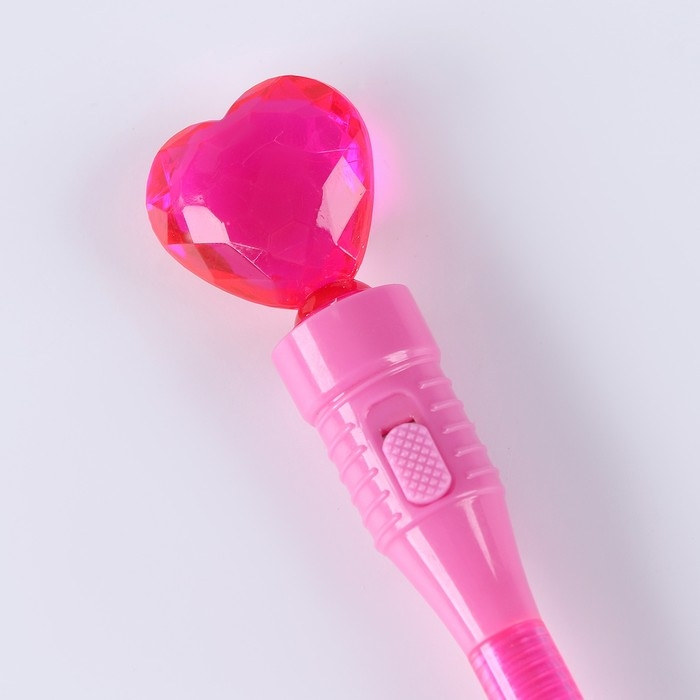 Ручка световая "Сердце" с синими чернилами, цвета МИКС