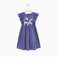 Платье для девочки, цвет индиго, рост 98 см Платье для девочки, цвет индиго, рост 98 см