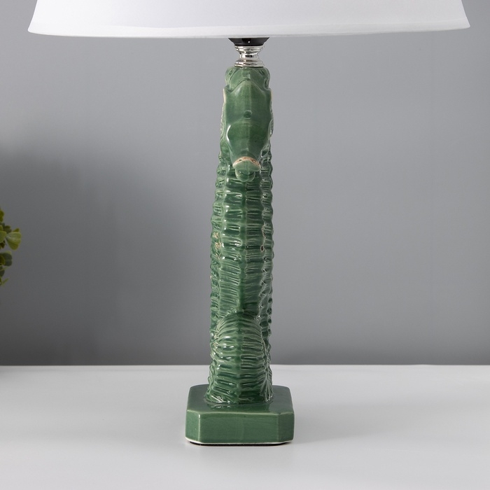 Настольная лампа с абажуром RISALUX &laquo;Морской конек&raquo;, Е27, 40 Вт, зелёный, фигурное основание, 30&times;30&times;43.5 см