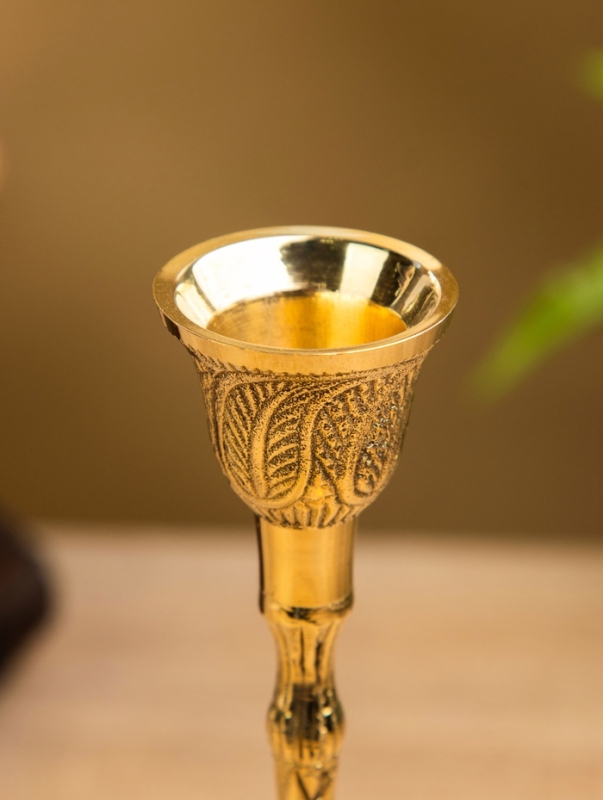 Подсвечник &laquo;Павлиний хвост&raquo;, латунь, 7&times;7&times;19 см