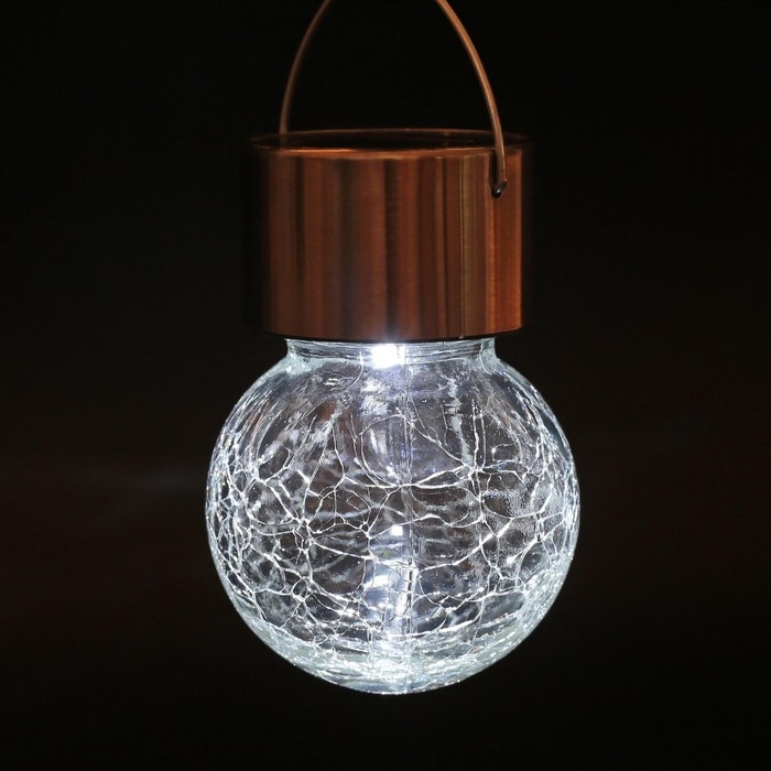 Садовый светильник на солнечной батарее &laquo;Лампочка&raquo;, 7 &times; 9 &times; 7 см, 1 LED, свечение белое