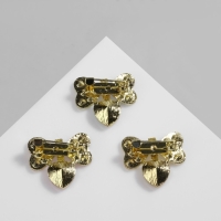 Брошь &laquo;Сердце&raquo; с бантиком, цвет МИКС в золоте (неделимая фасовка 12 шт., цена за шт.)