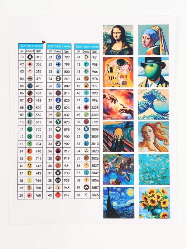 Алмазная мозаика 12 в 1 &laquo;Шедевры искусства&raquo;, 14,5 х 14,5 см