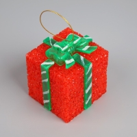 Светодиодная фигура &laquo;Подарок красный&raquo; 8 см, пластик, батарейки AG13х3 (в комплекте), свечение мульти (RGB)