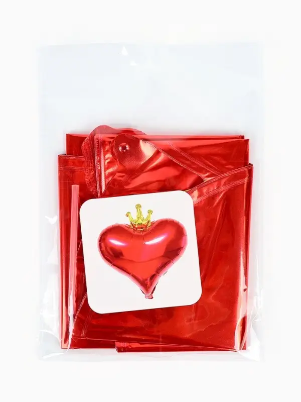 Воздушный шар фольгированный 18" &laquo;Сердце с короной&raquo;, набор 5 шт., красный