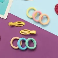 Набор для волос "Карамель" (10 резинок 1,5 см, 2 зажима 3 см) рыбка, жёлтый