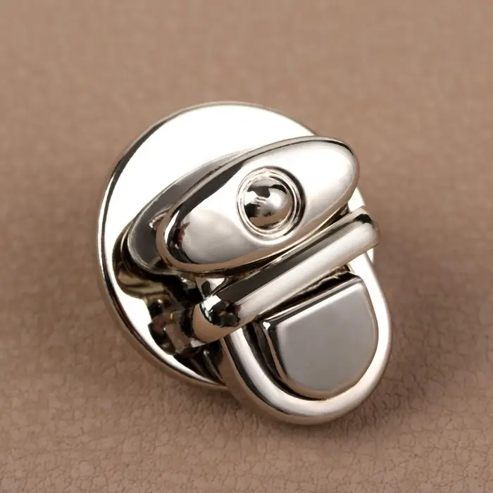 Застёжка для сумки, 2.5&times;2.5 см, цвет серебряный