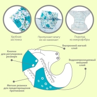 Трусики-подгузник, многоразовый &laquo;Слоники&raquo;, Крошка Я