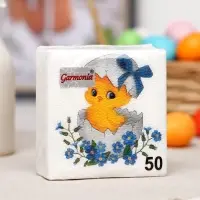 Салфетки бумажные пасхальные &laquo;Цыплёнок&raquo;, 1 слой, 24&times;24 см, 50 шт.