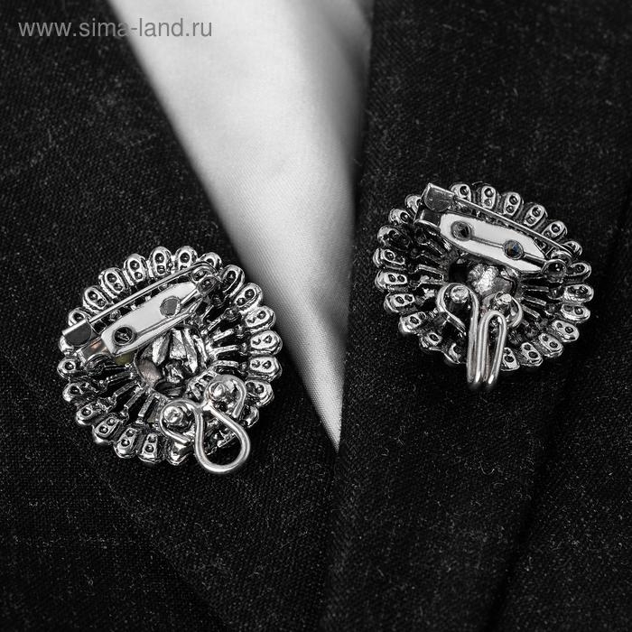 Зажим для кардигана «Конус цветок», цвет серый в чернёном серебре Зажим для кардигана «Конус цветок», цвет серый в чернёном серебре