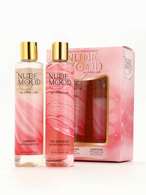 Подарочный набор URAL LAB: гель для душа и шампунь для волос, 2х250 мл, аромат розы и пиона