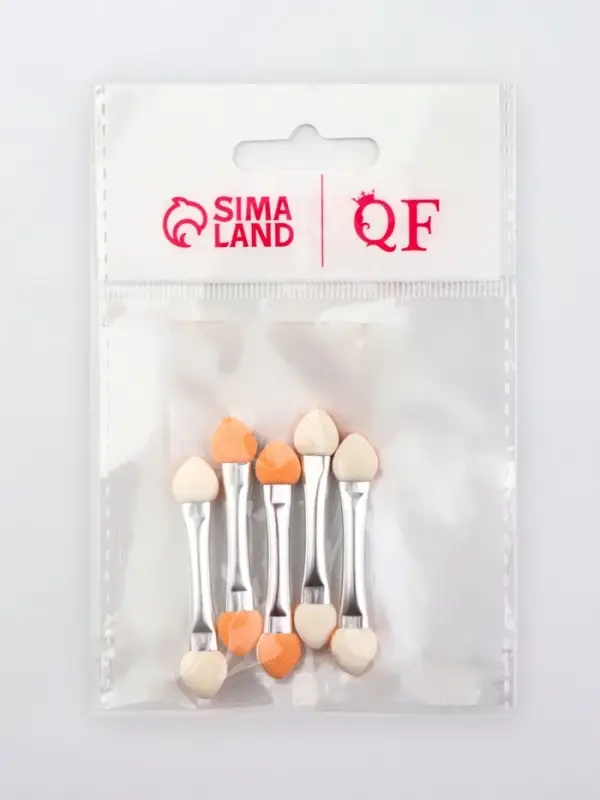 Набор аппликаторов для теней, двусторонние, 5 шт., 4.7 см, серебристый