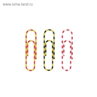 Скрепки канцелярские 33мм, 100шт, цветные с виниловым покрытием "Зебра", Erich Krause, картонная упаковка