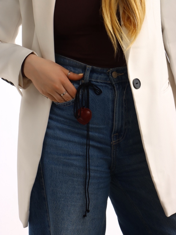 Портупея с кулоном &laquo;Сердечко&raquo; кожа, трансформер, бордовая, 150 см