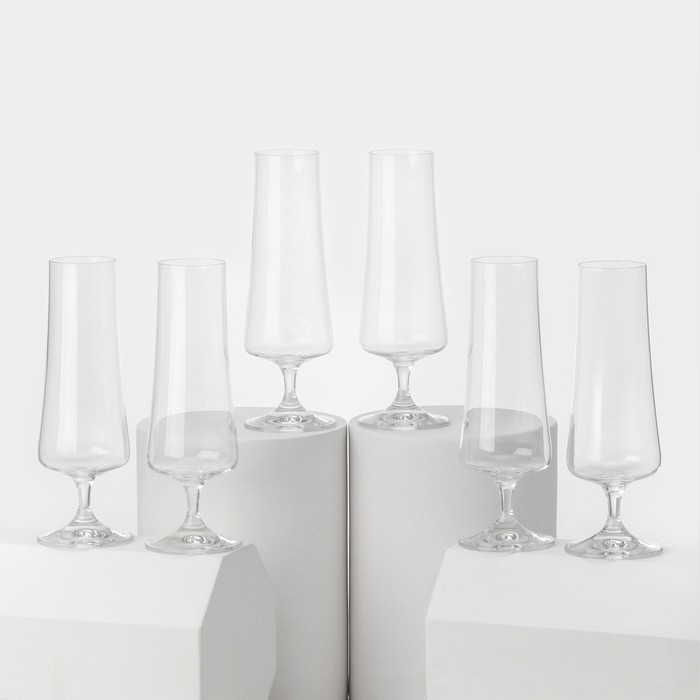 Набор стеклянных бокалов для шампанского «Экстра», 215 мл, 6 шт Набор стеклянных бокалов для шампанского «Экстра», 215 мл, 6 шт