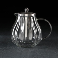 Чайник стеклянный заварочный с металлическим ситом &laquo;Глори&raquo;, 1 л