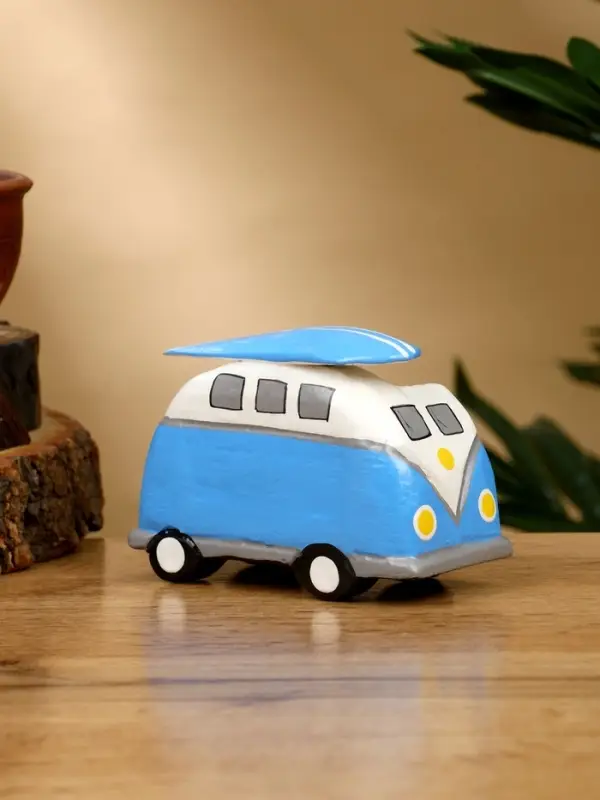 Календарь настольный "Микроавтобус" дерево 10х5х7 см, цв. синий