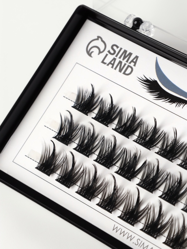 Ресницы накладные пучки АНИМЕ 10/12/14мм нейлон черный п/короб QF