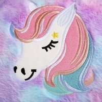 Сумка детская спортивная плюшевая для девочки &laquo;Радужный единорог&raquo; сиреневый