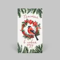 Пакет подарочный без ручек &laquo;Счастья в Новом году&raquo;, 10&times;19.5&times;7 см