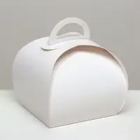 Коробка под бенто - торт без окна, белая, 12.5&times;10.5&times;11 см