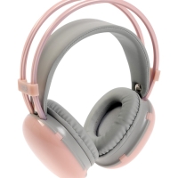 Наушники полноразмерные Mybit W-33, RGB подсветка, BT5.3, 800 мАч, Type-C, розовые