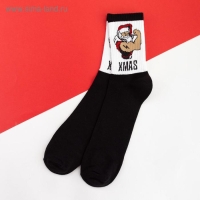 Носки новогодние мужские KAFTAN "XMAS" размер 41-44 (27-29 см), цвет чёрный Носки новогодние мужские KAFTAN "XMAS" размер 41-44 (27-29 см), цвет чёрный