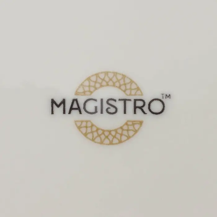 Чайная пара фарфоровая Magistro La Perle, 2 предмета: чашка 230 мл, блюдце d=15 см, цвет белый